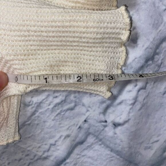 Adonna women M short sleeve & shorts waffle print pajama set cream color - Picture 13 of 15